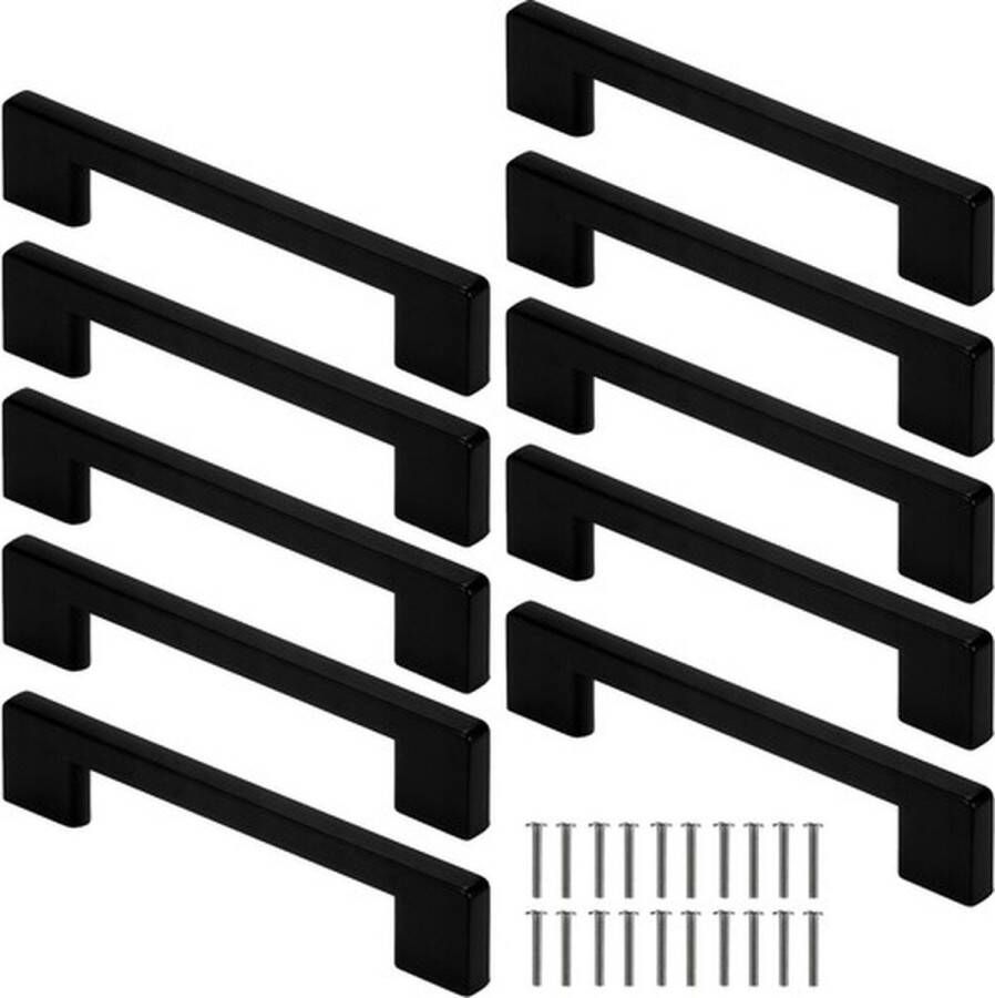 Iso trade Handgreep Zwart Kunststof Set van 10 Stuks Handgreep Badkamer Handvaten Kast Handgreep Kast Handgreep Keukenkastjes Handgrepen voor Deurtjes