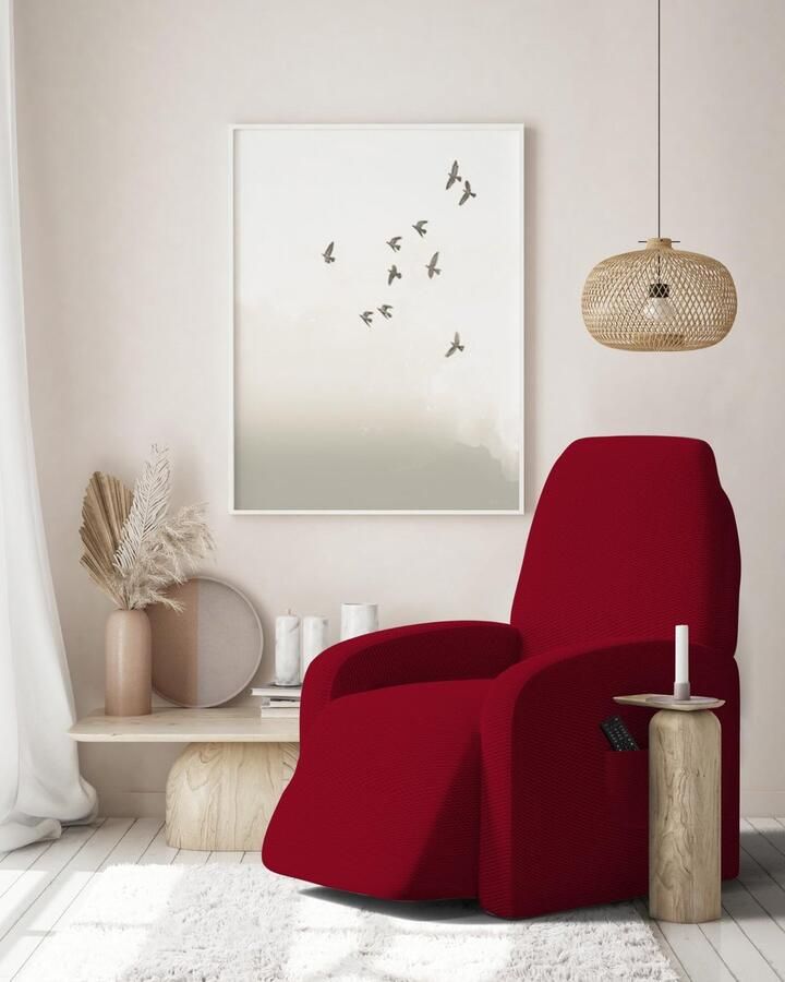 Italian Bed Linen Italiaans beddengoed Modieuze elastische fauteuilhoes Bordeaux standaardmaat