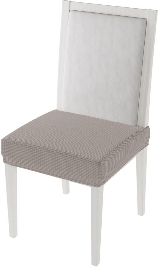 Italian Bed Linen Italiaans beddengoed Paar stoelhoezen zonder rugleuning “Leslie” polyester duifgrijs standaard maat