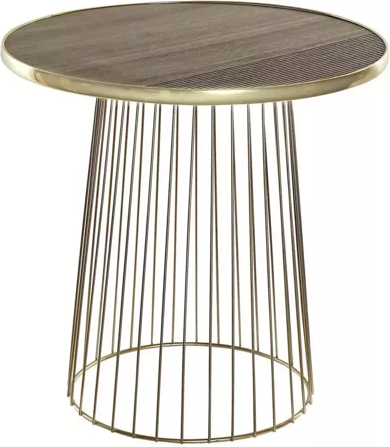 Items Bijzettafel rond ijzer MDF goud 40 x 40 cm Home Deco meubels en tafels