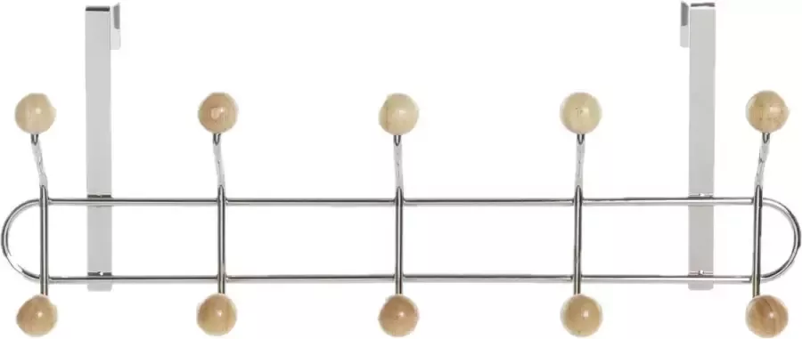 Items Kapstok voor deur DKD Home Decor 45 x 6 5 x 19 cm Natuurlijk Zilverkleurig Staal Modern