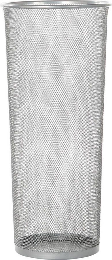 Items paraplubak parapluhouder zilver draad metaal D26 x H57 cm Uitlekbakken voor paraplus