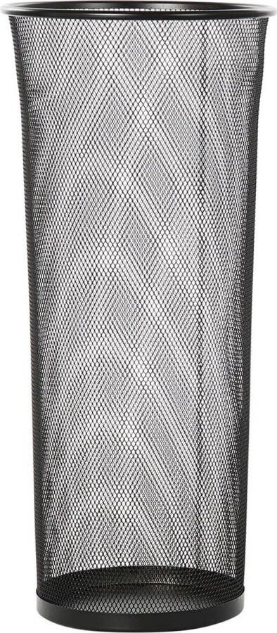 Items paraplubak parapluhouder zwart draad metaal D26 x H57 cm Uitlekbakken voor paraplus