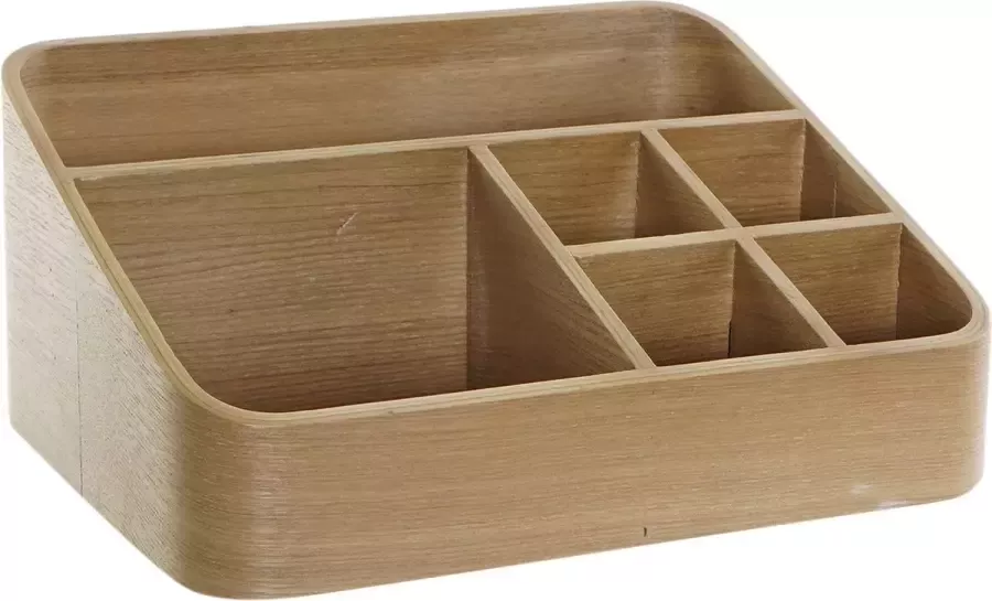 Items pennenbakje bureau organizer 26 x 20 x 12 cm bamboe hout