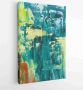 Itsallcanvas Canvas schilderij Abstract art background. Oil painting on canvas. Green and blue texture. Fragment of artwork. Spots of oil paint. Brushstrokes of paint. Modern art. Contemporary art. Productnummer 305357183 115*75 Vertical - Thumbnail 2