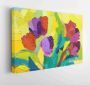 Itsallcanvas Canvas schilderij Multicolor oil texture. Brushstrokes on canvas. Abstract floral illustration . Oil painting on canvas. Fragment of artwork. Spots of paint. Modern art. Contemporary art. 1249677727 50*40 Horizontal - Thumbnail 2