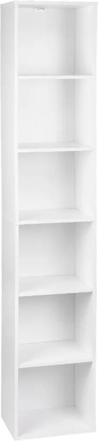ItsIn Moderne Boekenkast Wit Opslag Planken Kantoor Woonkamer Lezen Studeerkamer 6 Vakken 30X23.5X158.4Cm Gewicht: 12.9kg