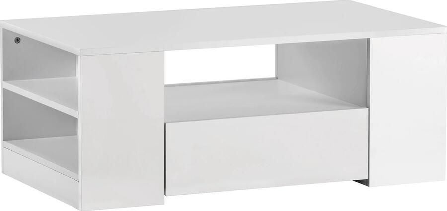 ItsIn Moderne Salontafel met lades Hoogglans Led Verlichting Woonkamer 2 Laden 2 Planken 95X53X37Cm Rechthoekig