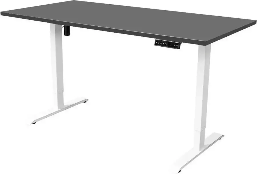 IVOL Elektrisch verstelbaar bureau 140x80 cm Single motor Wit met Antraciet