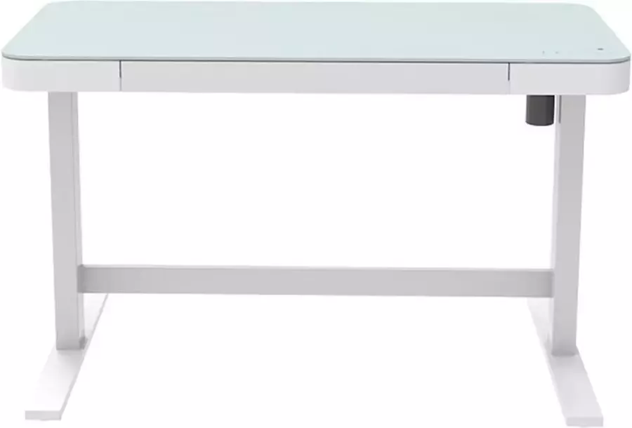 IVOL Elektrisch verstelbare thuiswerkplek Bureau wit glas 120x60 cm - Foto 2