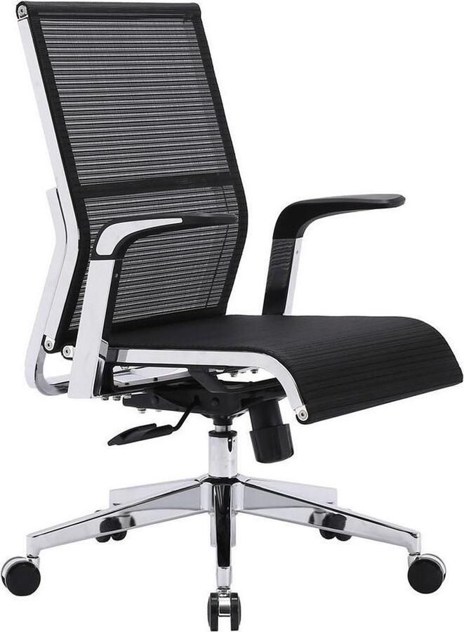 IVOL Bureaustoel Lago Mesh Zwart Verstelbare bureaustoel