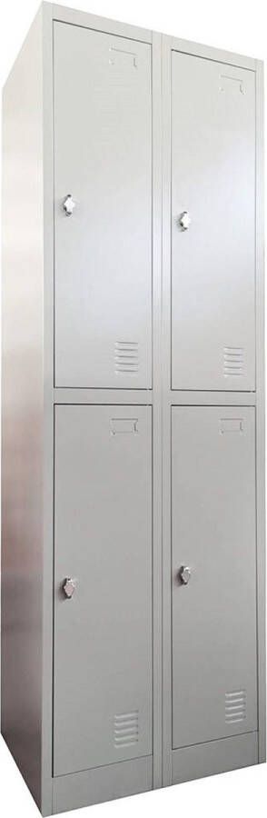 IVOL Metalen Lockerkast Grijs 60x185x45 cm 4 Deurs - Foto 2