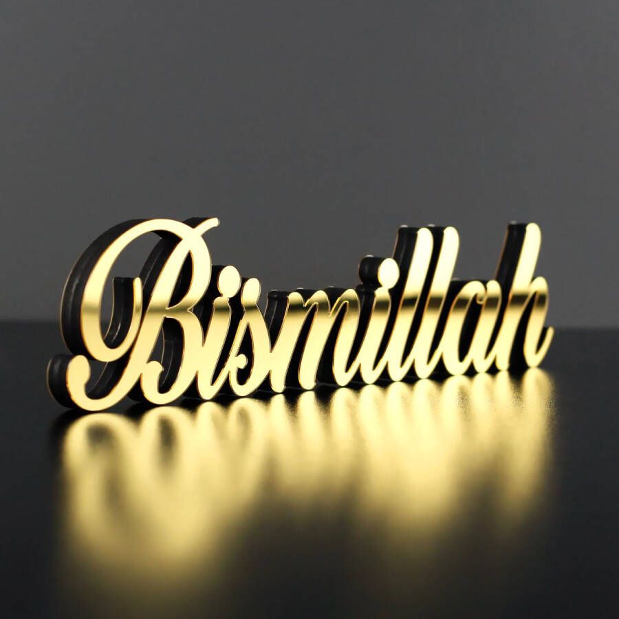 IWA Concept Bismillah Islamitische Decor Ramadan Cadeau Ramadan Decor Islamitische Decoratie Eid Cadeau Housewarming Cadeau -Goud