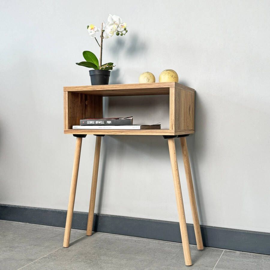 IWA Concept Bijzettafel Natuurlijk Nachtkastje Modern Meubilair Lichtgewicht Bijzettafel Minimalistisch Meubilair