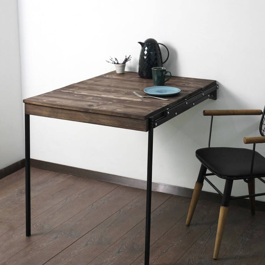 IWA Concept Opklapbare Tafel Keukentafel Wandtafel Murphy Opvouwbare Tafel Wandbureau Bureau Inklapbaar Multifunctioneel bureau & Plank Hout