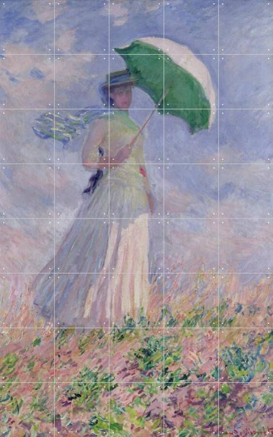 IXXI Women with a Parasol turned to the Right Claude Monet Wanddecoratie 160 x 100 cm