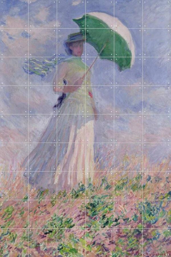 IXXI Women with a Parasol turned to the Right Claude Monet Wanddecoratie 180 x 120 cm