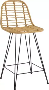 J-Line Barstoel Leonie Buiten Metaal Plastiek Naturel Black 2 stuks