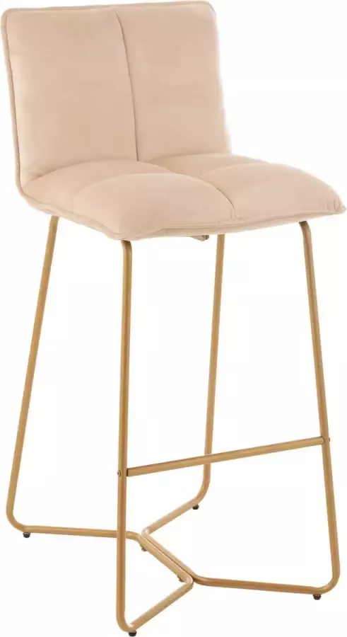 J-Line Barstoel Pierre Metaal Textiel Beige 2 stuks