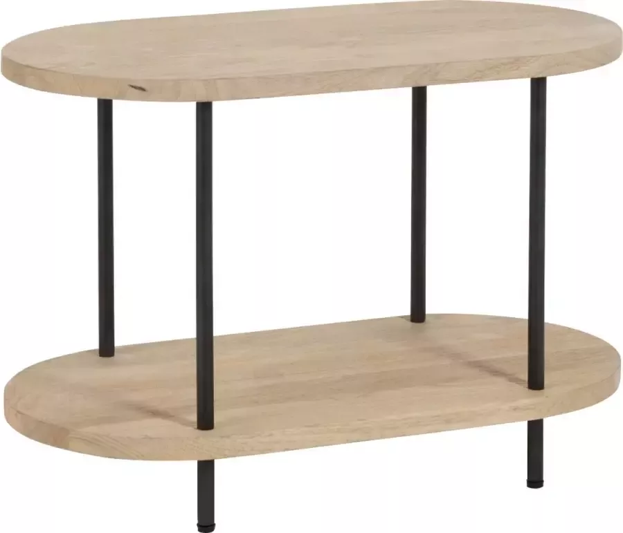 J-Line Bijzettafel Eli 2Planken Mango Hout|Staal Naturel|Grijs - Foto 1