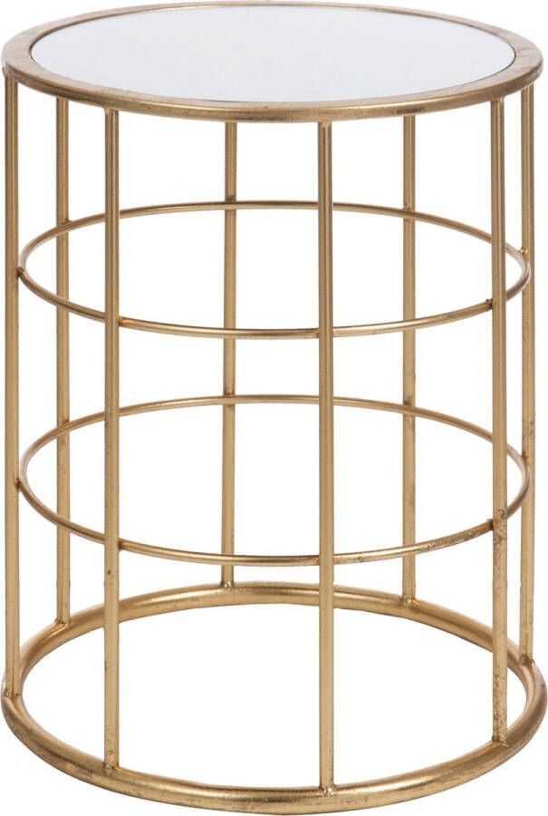J-Line Bijzettafel Spijlen Metaal glas Goud 40x40x47.5cm