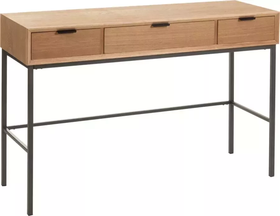 J-Line Console 3 Lades Hout|Metaal Naturel - Foto 2