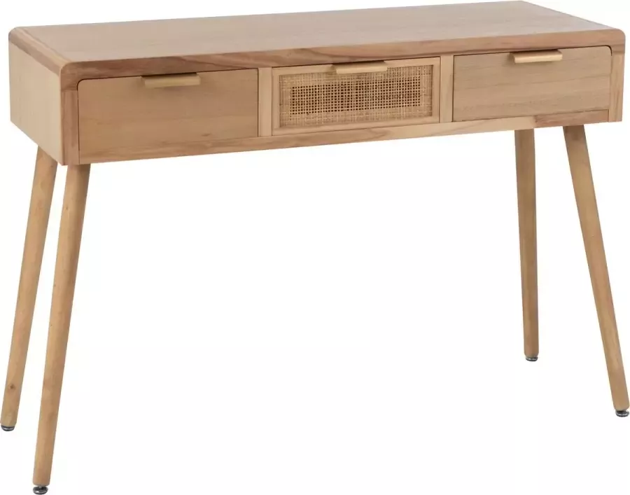 J-Line Console 3 Lades Paulownia Rattan Naturel