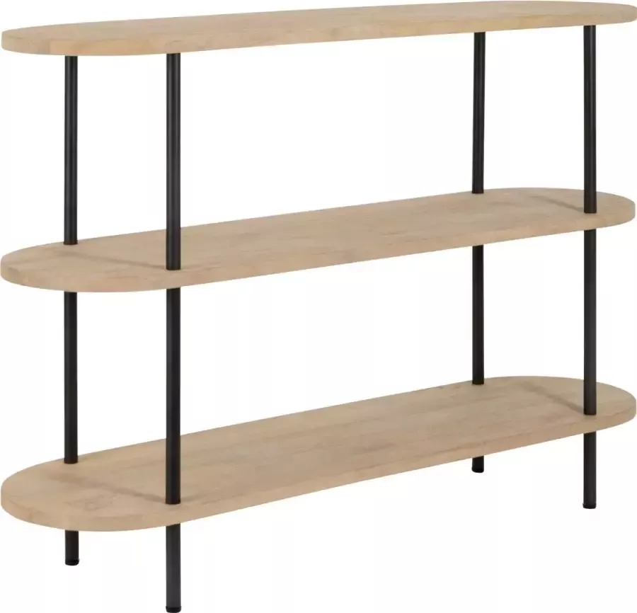 J-Line console Eli 3planken Mango hout staal naturel grijs - Foto 1