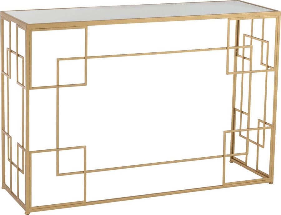 J-Line Console Lijnen Metaal glas Goud 120x40x81.5cm