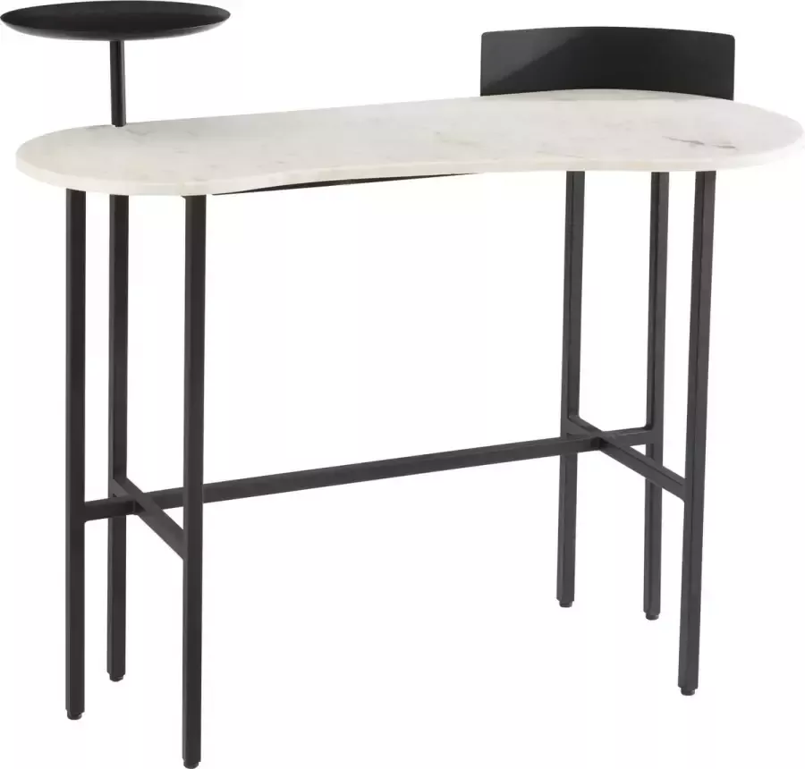 J-Line Console Marmer|Ijzer Wit|Zwart