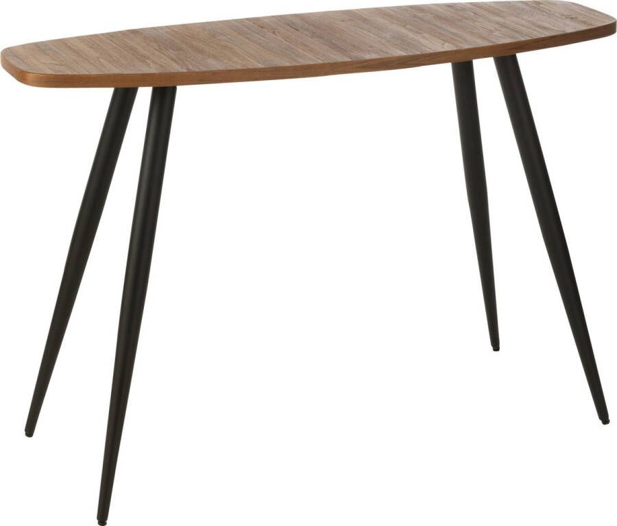 J-Line console Ovaal gerecycleerd hout naturel