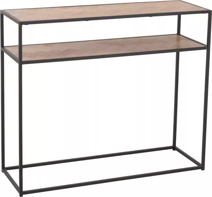 J-Line Console Zigzag Hout|Metaal Naturel|Zwart