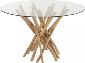 J-Line Eettafel hout naturel 120x120x (h)75 cm