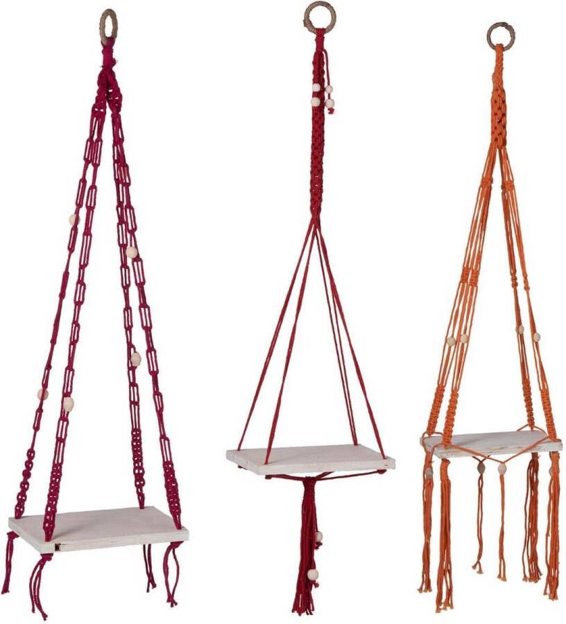 J-Line Hanger Plank Rechthoek Macrame Mix Assortiment Van 3