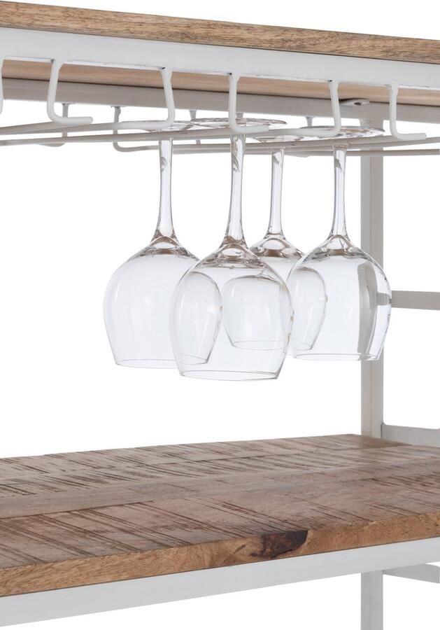 J-Line Bar Fiets Metaal Mango Hout Wit Naturel - Foto 2