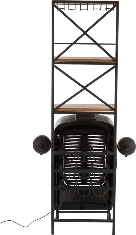 J-Line barkast Tractor Voorkant metaal hout zwart naturel - Foto 2