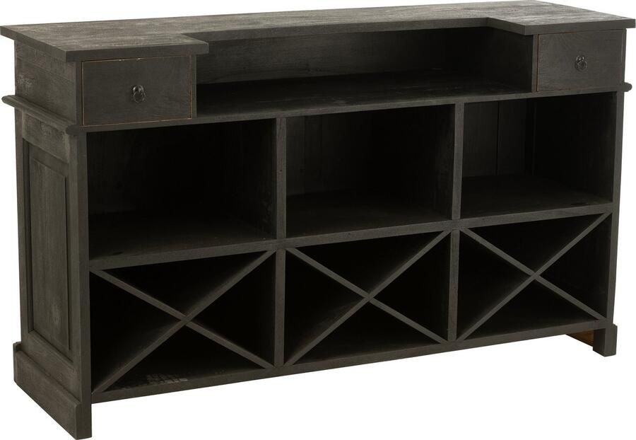 J-Line barkast 2 Lades mango hout zwart