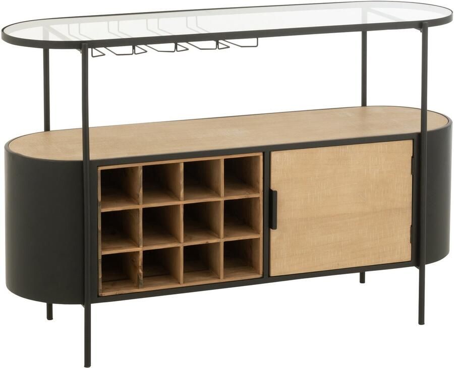 J-Line barkast Bya ijzer- naturel zwart