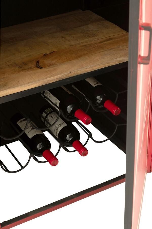 J-Line barkast Kabelwagen ijzer hout rood wit