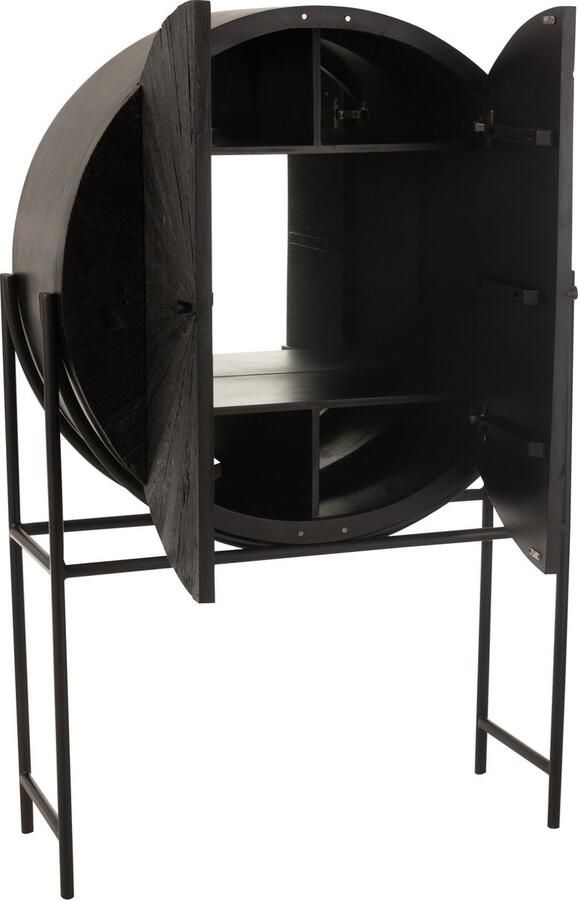 J-Line Bar Shanil Gerecycleerd Hout mdf Zwart 105x38x160cm