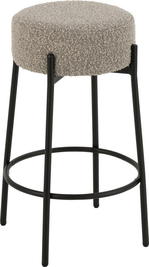 J-Line barkruk Bouclé multi metaal|polyresin grijs|zwart