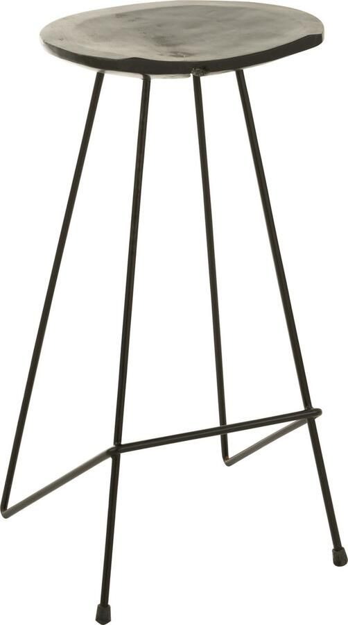 J-Line barstoel Teak hout ijzer zwart