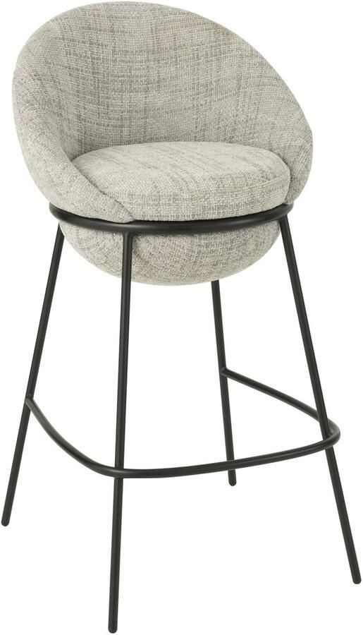 J-Line barkruk ijzer grijs zwart - Foto 2