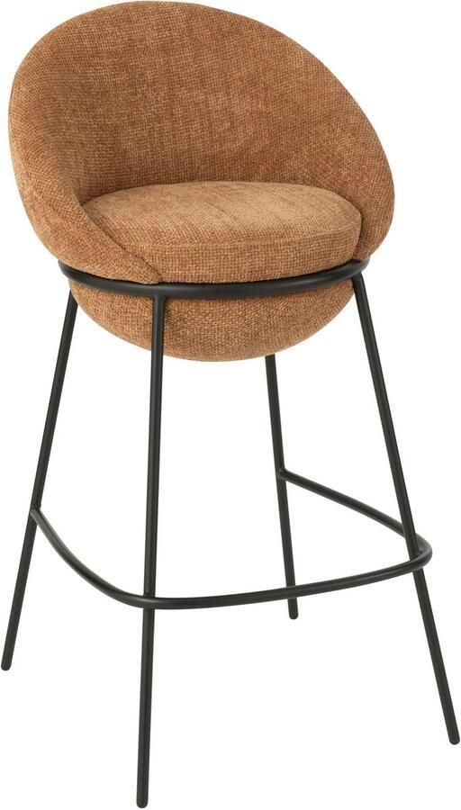 J-Line Barkruk Ijzer Terracotta Zwart