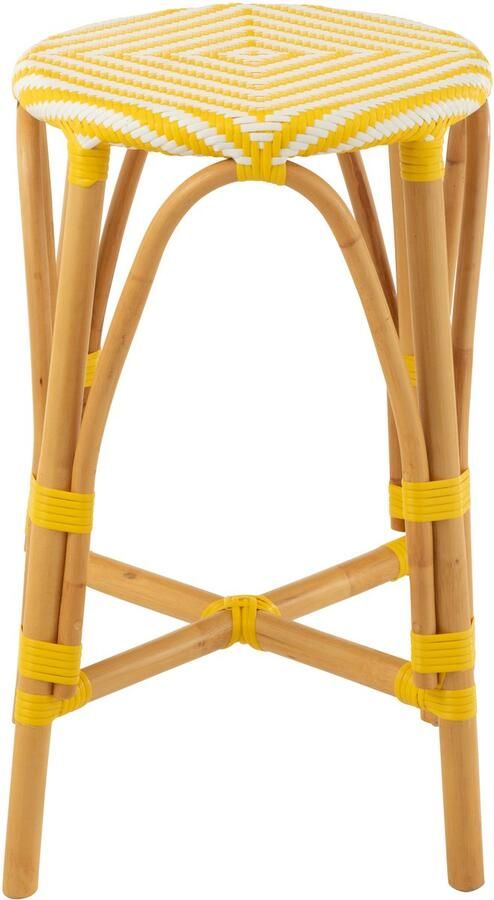 J-Line barkruk Live rotan kunststof naturel geel