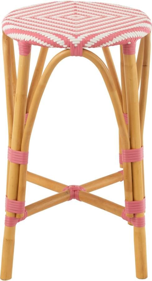 J-Line barkruk Live rotan kunststof naturel roze