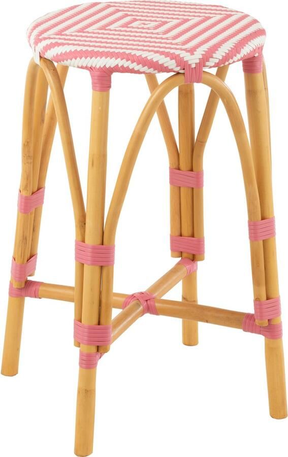 J-Line barkruk Live rotan kunststof naturel roze