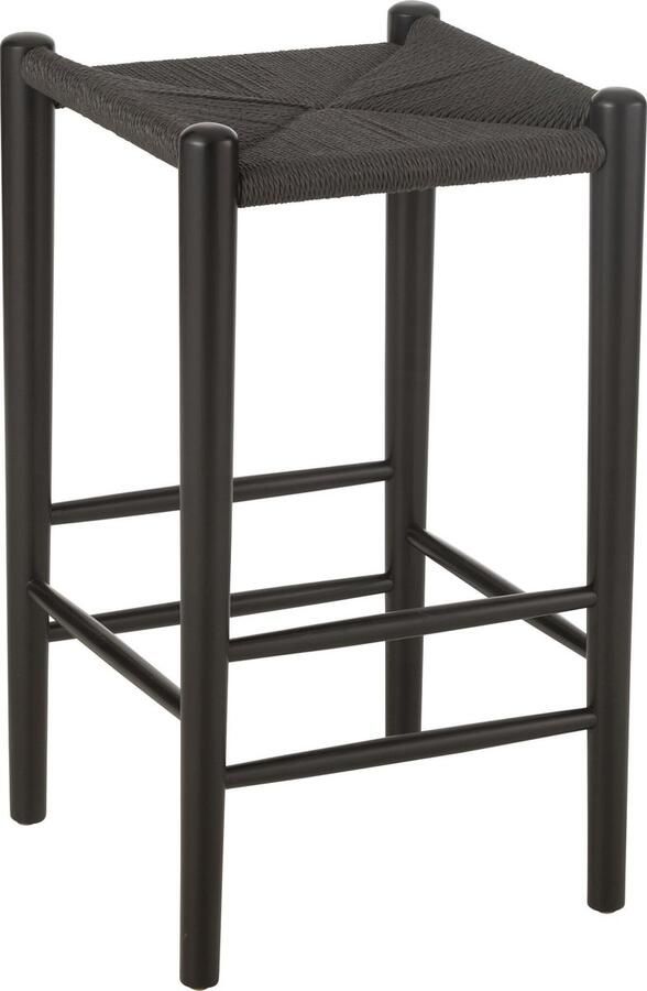 J-Line barstoel orientaal beukenhout touw zwart