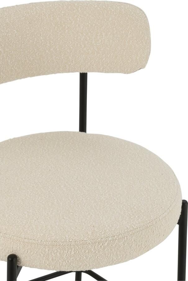 J-Line barstoel Bouclé multiplex polyester wit zwart - Foto 2