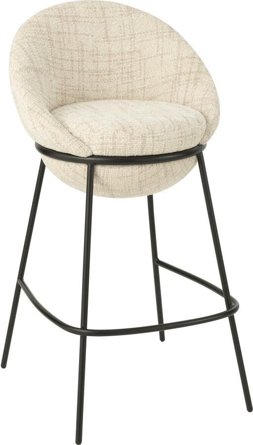 J-Line barstoel ijzer beige zwart